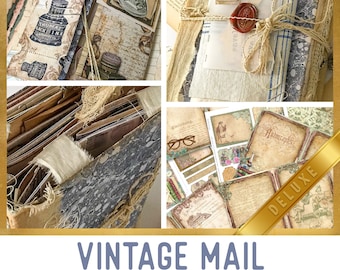 Vintage Mail Crafting Printables Kit DELUXE, Vintage Post Junk Journal, Vintage Embellishments, Printable Journal, Journal Tutorial - 002793