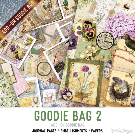 Junk Journal Pro Premium Goodie Bag 2, Junk Journal Ephemera, Junk Journal Printables, Junk Journal Supplies, Junk Journal Cover 002283