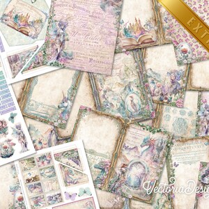 Magical Unicorns DELUXE Junk journal Kit Crafting Printables Kit Unicorn Junk Journal Embellishments Unicorn Paper Craft Kits DIY 003008 image 7