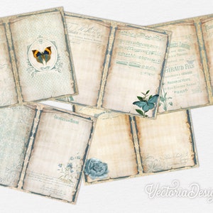 Teal Memories Crafting Printables Kit, Digital Paper Mega Kit, Vintage ...