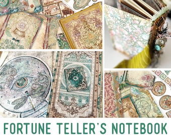 Fortune Teller's Notebook Crafting Printables Kit Fortune Teller Junk Journal Embellishments Printable Paper Craft Kits DIY Tutorial 002754