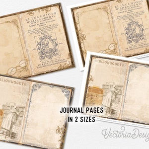 The Old Library Junk Journal Kit, Printable Junk Journal Pages, Printable Junk Journal Kit, Craft kits, Vintage Junk Journal Kit 002451 image 3