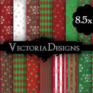 Christmas Paper, Christmas Digital Paper, Christmas Scrapbook, Christmas In July Collage, Snowflake Digital Paper,Printable Christmas 000511