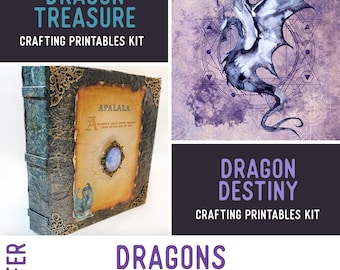 Dragons Offer, Crafting Printables Kit, Junk Journal Printables, Dragon Album, Dragon Journal, Journal Pages, Junk Journal Ephemera 002616