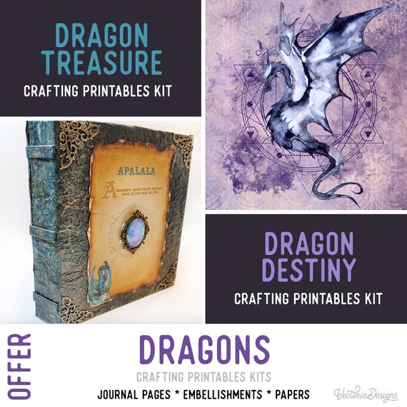 Dragons Offer - Junk Journal Craft Printables (Pages, Papers and Embellishments) - 002616