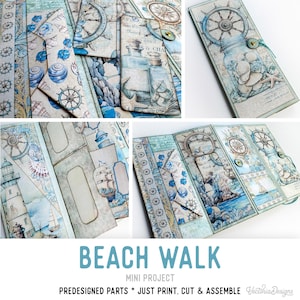 Beach Walk Mini Folio Mini Project Beach Crafts Mini Folio Beach Craft Folio Junk Journal Add On Printable Craft Kit 003561