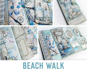 Beach Walk Mini Folio Mini Project Beach Crafts Mini Folio Beach Craft Folio Junk Journal Add On Printable Craft Kit 003561