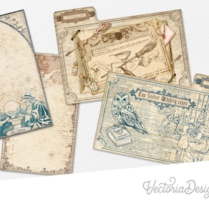 Unusually Strange File Folder Kit Magic Mini File Folders Printable Craft Kit Dividers Craft Organizing download digital collage - 002540