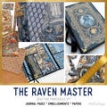 The Raven Master Junk Journal Kit DELUXE, Halloween Junk Journal Crafting Printables Raven Junk Journal Embellishments Craft Tutorial 003825