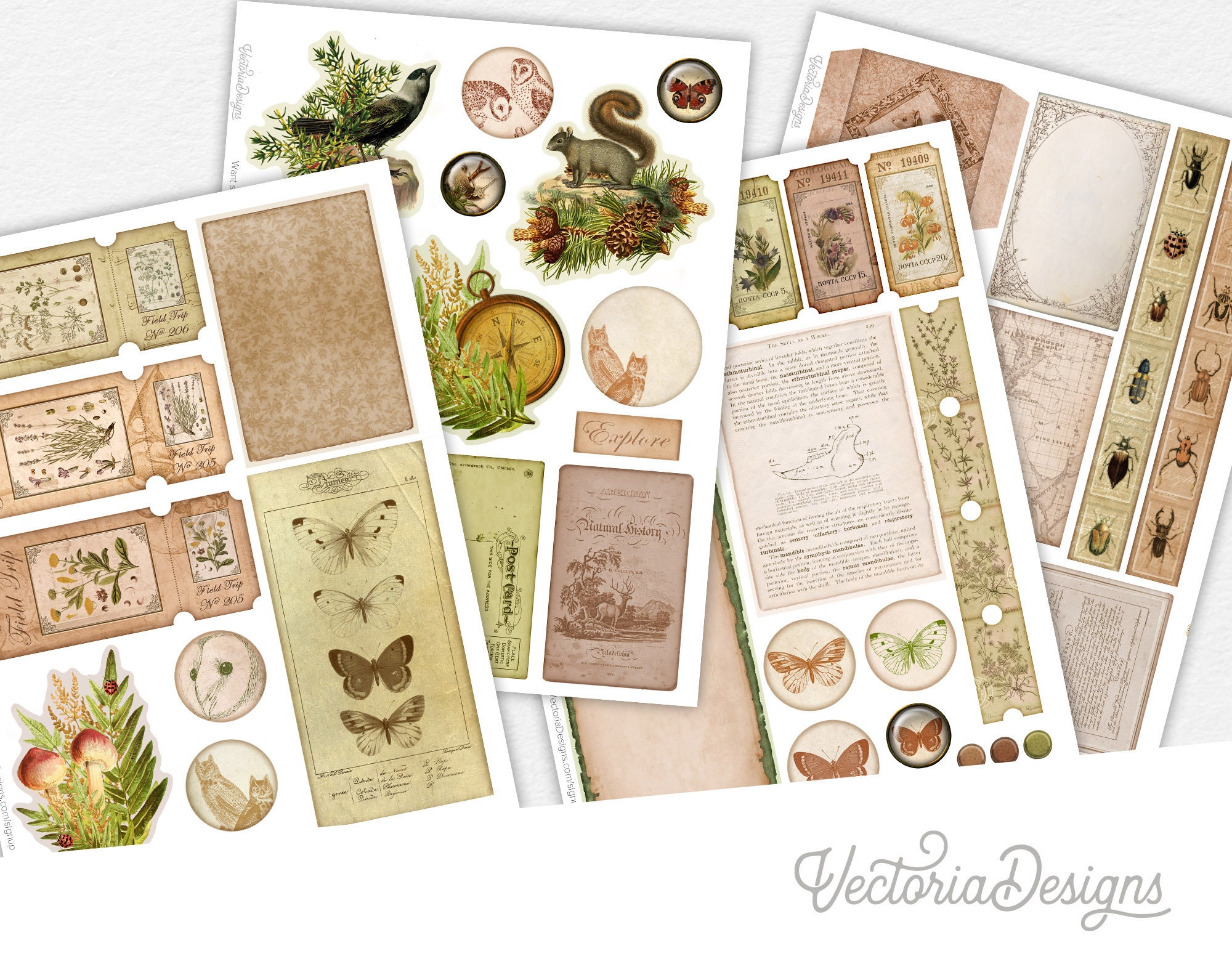 6 Sheets of Journal Stickers. Journaling Stickers, Scrapbook