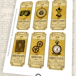 Steampunk Shoppe Labels Printable Apothecary Labels paper crafting hobby scrapbooking instant download digital collage sheet 001114 image 2
