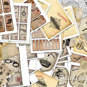 Small & Precious Detective Crafting Bundle, Sherlock Holmes Bundle, Detective Pack, Digital Paper, Evidence Bag, Case File, Evidence 001665 image 2