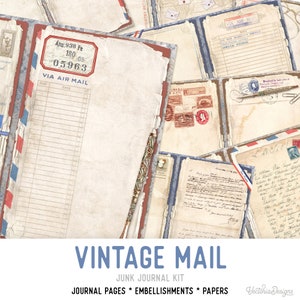 Vintage Mail Junk Journal Pages Vintage Mail Junk Journal Printable Junk Journal Mail Mini Junk Journal Kit Vintage Mail Page Crafts 002976