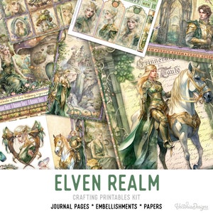 Elven Realm Junk Journal Kit, Elven Crafting Printables Kit Elven ...