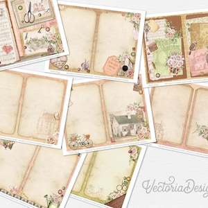 Journal cottage confortable, imprimables de planificateur vintage, kit de journal indésirable, journal éphémère, journal de scrapbooking, journal Cottagecore 002237 image 5