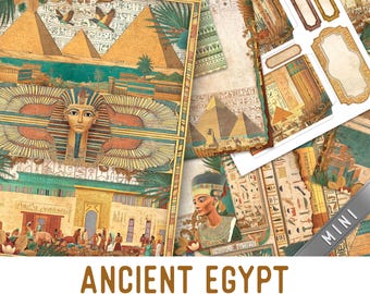 Ancient Egypt Junk Journal Kit MINI, Ancient Egypt Crafting Printables Ancient Egypt Embellishments Printable Paper Vintage Journal 03740