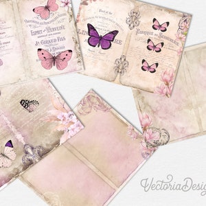 Beloved Butterflies Junk Journal Kit, Junk Journal Supplies, Junk Journal Printables, Butterfly Decor, Junk Journal Ephemera, DIY Kit 002218 image 4