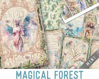 Magical Forest Junk Journal Kit MINI Crafting Printables Forest Junk Journal Embellishments Printable Paper Craft Kits DIY 003052