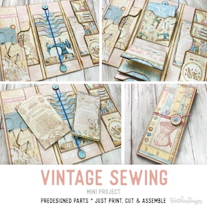 Vintage Sewing Mini Project Booklet Vacation Crafts Craft Kit Folio Junk Journal Printable Craft kits Printable Gift PDF craft  002817