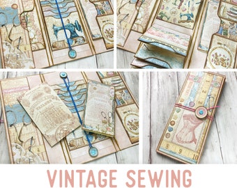Vintage Sewing Mini Project Booklet Waterfall Craft Kit Folio Junk Journal Printable Craft kits Printable Gift PDF craft  002817