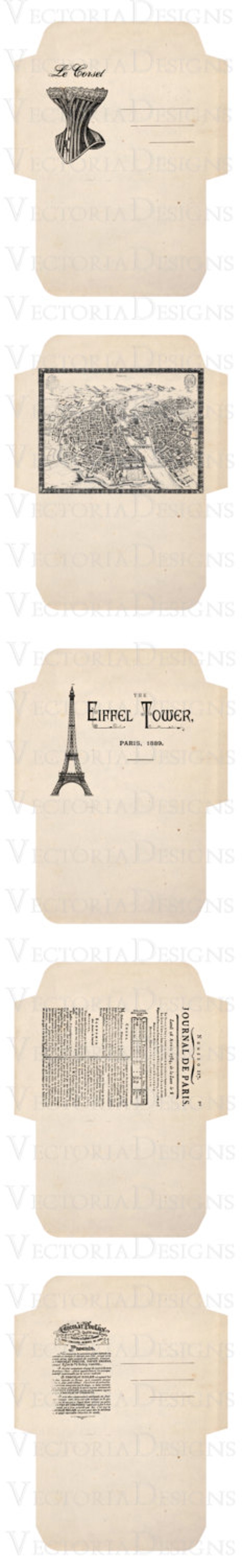French Envelopes Paris Envelopes Printable Envelopes Etsy