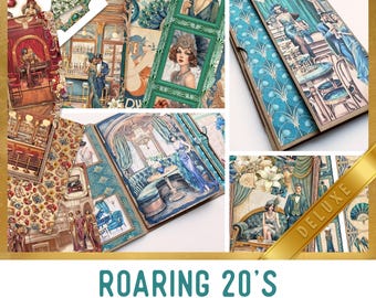 Roaring 20's Junk Journal Kit DELUXE, Roaring 20's Journal Crafting Printables Kit 20's Embellishments Printable 20's Craft Tutorial 003751