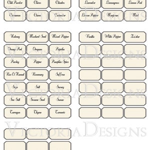 Herb and spice labels to print