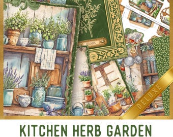 Kitchen Herb Garden Printable Junk Journal Kit (DELUXE) - 004018