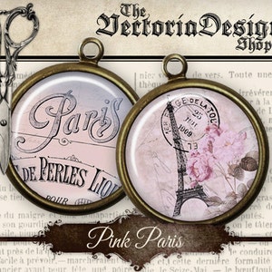 Pink Paris Circles - 1 inch & 1.5 inch - 000036