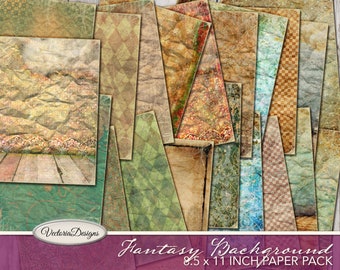 Fantasy Backgrounds Paper Pack, Alice In Wonderland Paper Craft, Decorative Paper, Junk Journal Paper Pack, Collage Sheets, Digital 001973