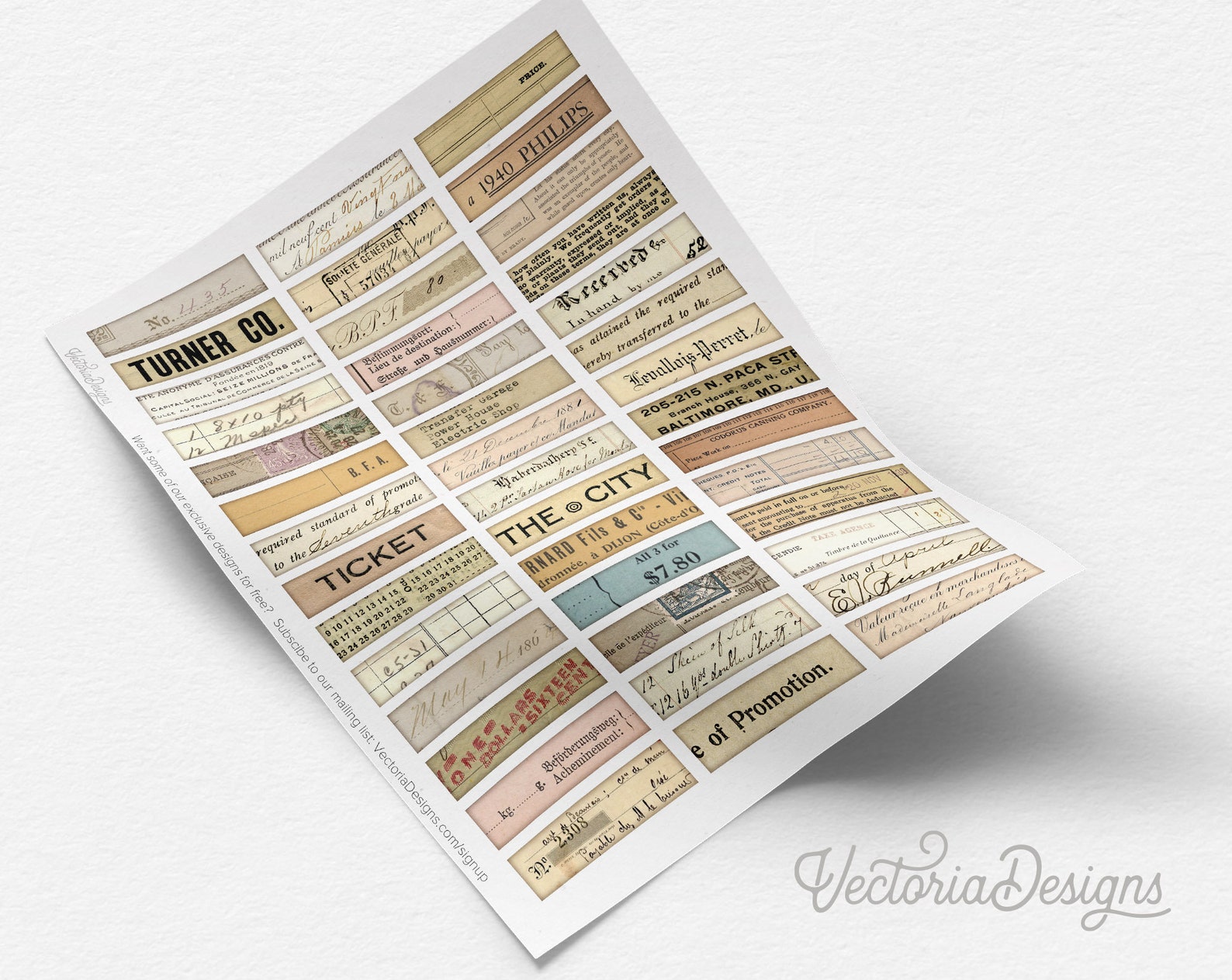 Mini Ephemera Labels Pack, Printable Labels Ephemera, Mini Stencils ...