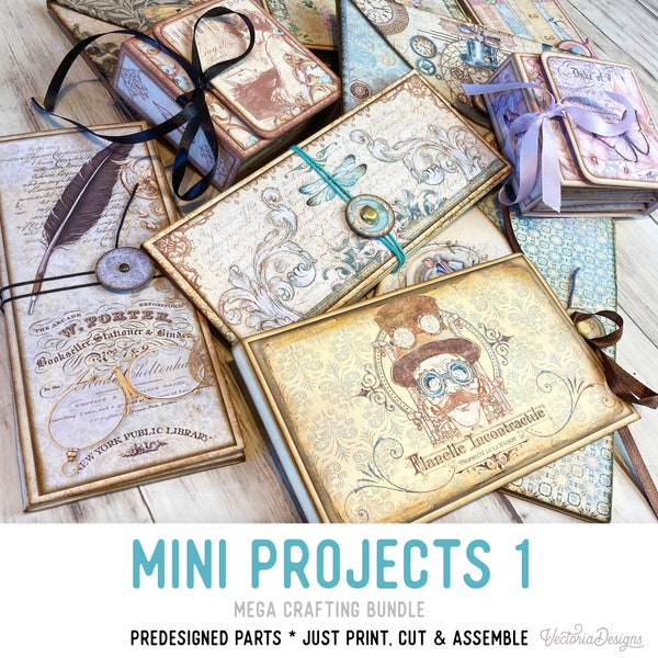 Mini Projects 1 Crafting Bundle DIY Craft Kits Printable Craft Kit Vacation Crafts DIY Mini Folio DIY Booklet Handmade Gift 002823