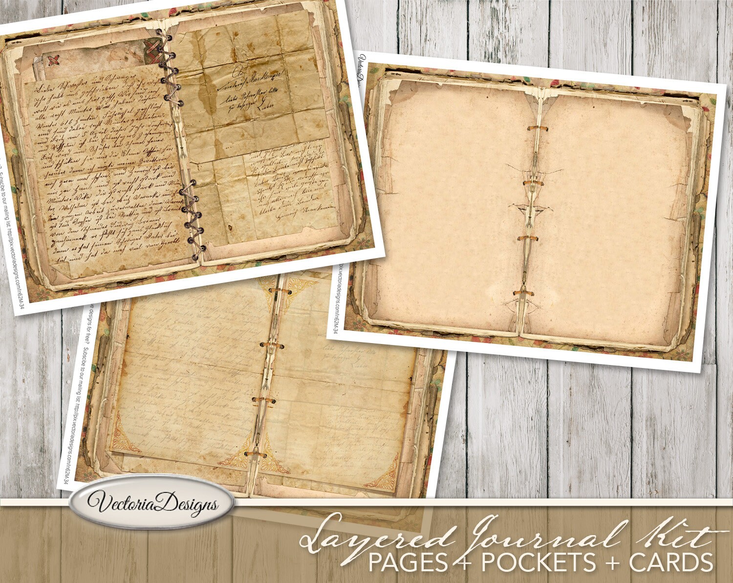 Layered Journal Kit, Printable Junk Journal, Digital Journal Kit, Junk