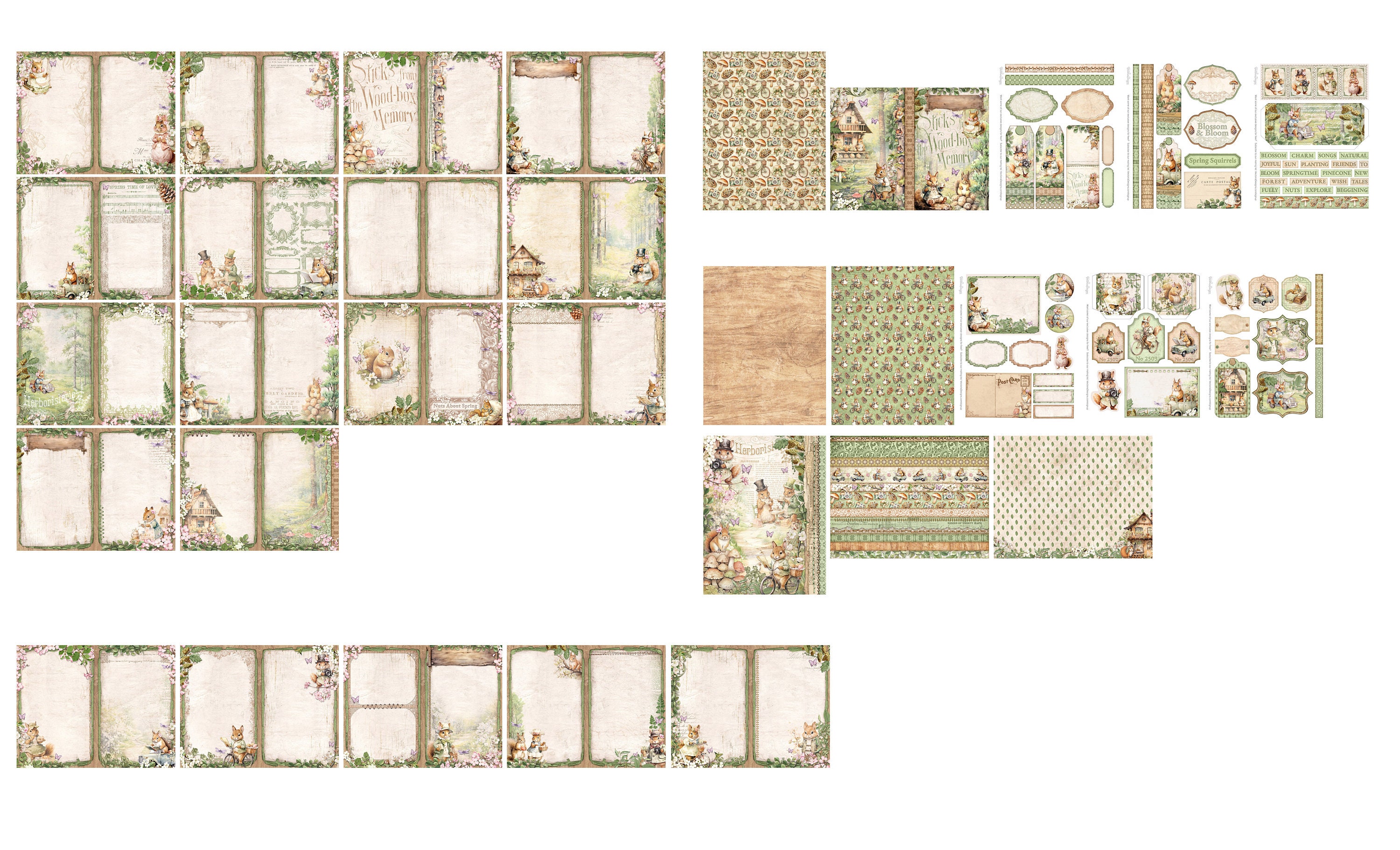 Spring Bunnies Junk Journal Kit DELUXE, Bunny Crafting Printables Kit ...