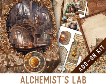Alchemist's Lab Junk Journal Kit ADD-ON, Printable Junk Journal Pages Journal Kit Craft kits Vintage Junk Journal 003619
