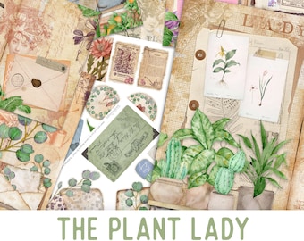 The Plant Lady Junk Journal Kit, Junk Journal Supplies, Junk Journal Printables, Journal Digital Kit, Junk Journal Ephemera Botanical 002114