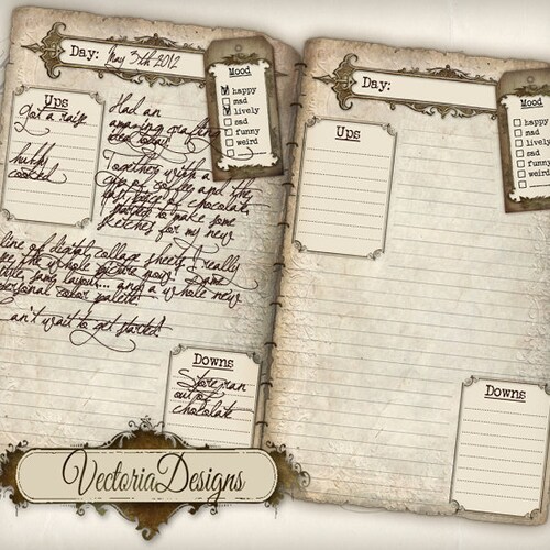 Printable Diary Pages Junk Journal Printable Journal - Etsy Printable Diary Pages Junk Journal Printable Journal - Etsy