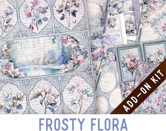 Frosty Flora Junk Journal Kit ADD-ON, Printable Junk Journal Pages Printable Junk Journal Kit Craft kits Vintage Junk Journal 003249