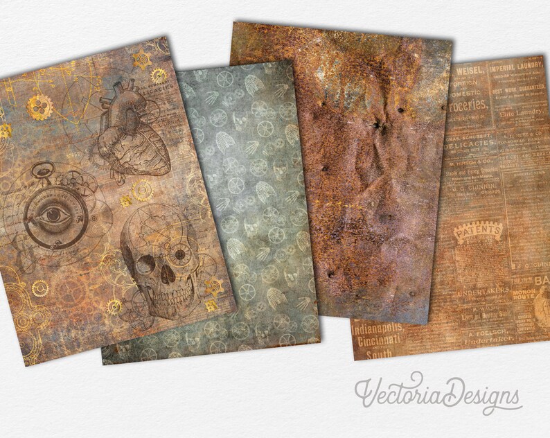 Steampunk Halloween Junk Journal Project Pack With Video Tutorial, Halloween Project Pack, Halloween Decoration Steampunk, Halloween 002080 image 8