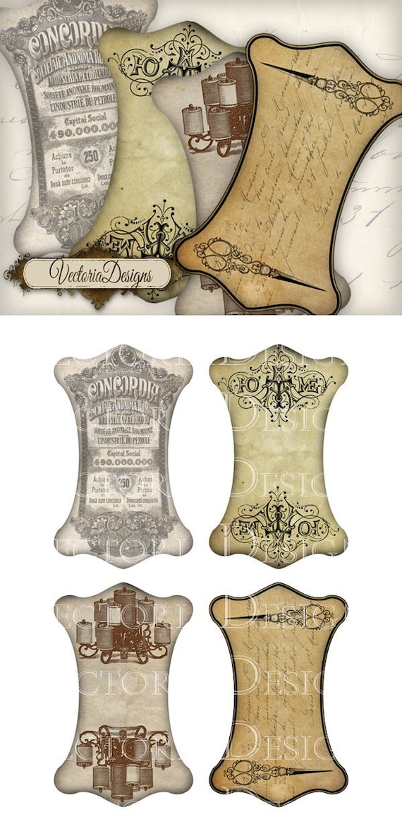 Ribbon and Lace Holders printable images instant download digital collage sheet 000550
