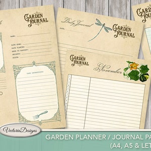 Garden Planner, Garden Journal Printable, Digital Planner, Digital Download, Journal Pages Printable, Planner Download, Clip Art  001751