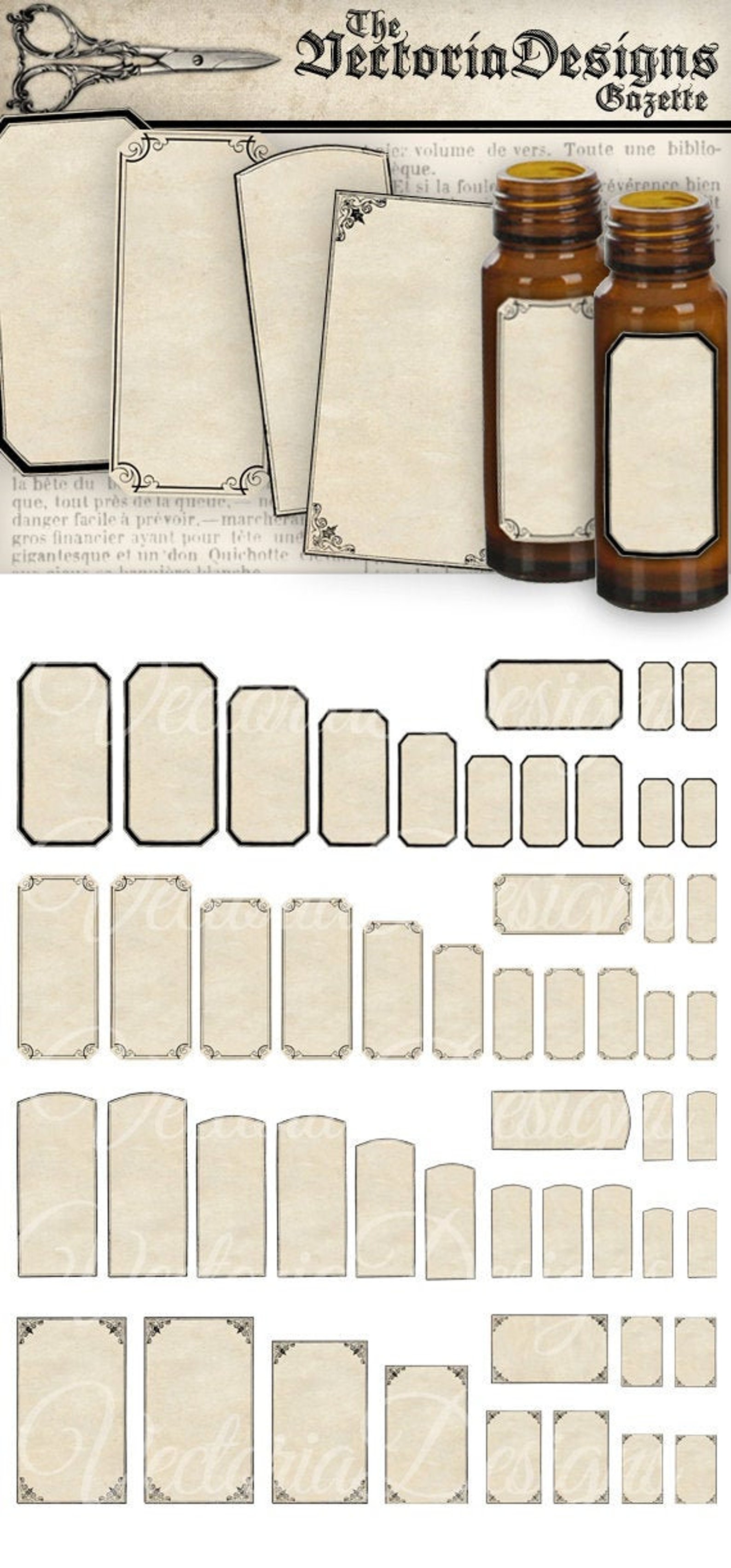 Blank Mini Apothecary Labels Printable Blank Add Text Label - Etsy