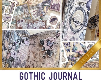 Gothic Journal Crafting Printables Kit DELUXE, Gothic Junk Journal, Gothic Embellishments, Paper, Craft Kits, Junk Journal Tutorial - 002911
