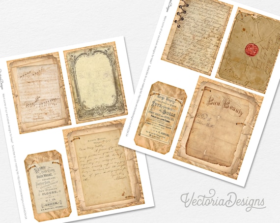 Layered Printable Journal Pages Junk Journal Supplies Scrapbook