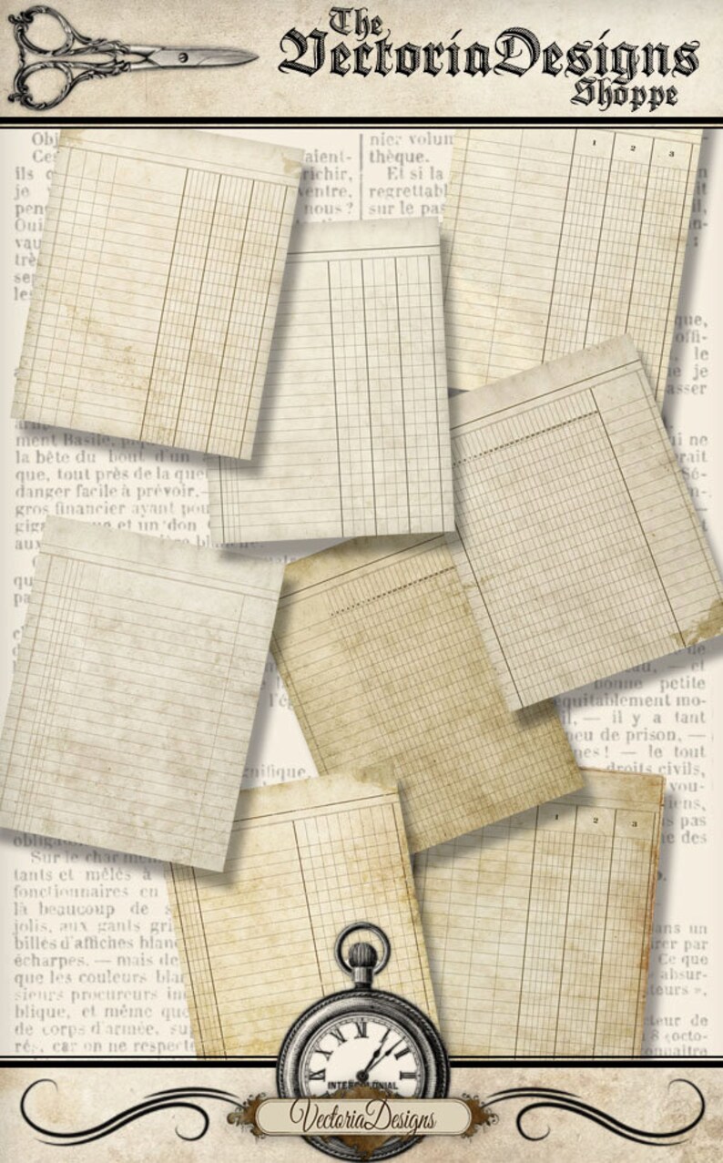 Printable Ledger Paper Ledger Book Digital Ledger Paper Etsy