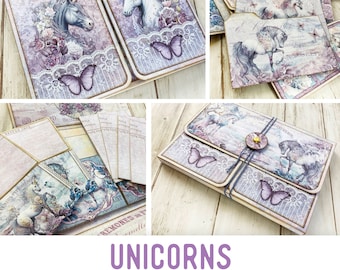 Unicorns Mini Project Vacation Crafts Library Cards Folio Unicorn Booklet Craft Kit Folio Kit Junk Journal Add On Printable Craft Kit 003025