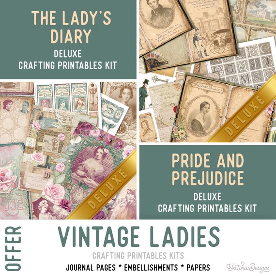 Vintage Ladies Offer - Junk Journal Craft Printables (Pages, Papers and Embellishments) -003085