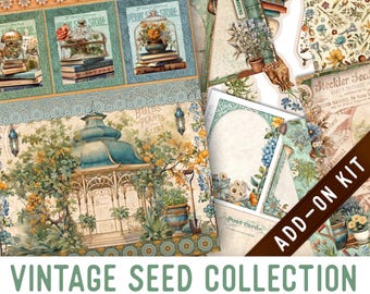 Vintage Seed Collection Junk Journal Kit ADD-ON, Printable Junk Journal Pages Journal Kit Craft kits Vintage Junk Journal 003764