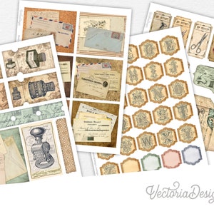 Vintage Mail Embellishment Sheets Journal Embellishments Printable Crafting Ephemera Vintage Ephemera Scrapbook Supplies Craft kits - 002845