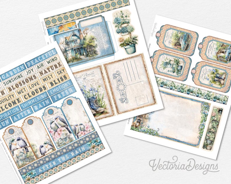 After the Rain Junk Journal Kit, Rain Printable Junk Journal Kit Rain ...